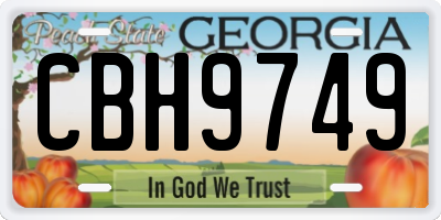GA license plate CBH9749