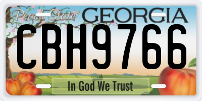 GA license plate CBH9766