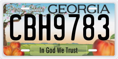 GA license plate CBH9783