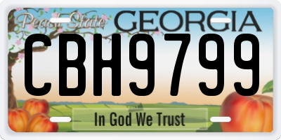 GA license plate CBH9799