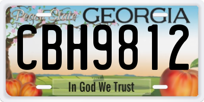 GA license plate CBH9812