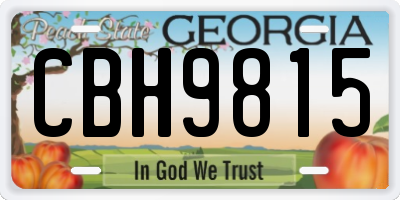 GA license plate CBH9815