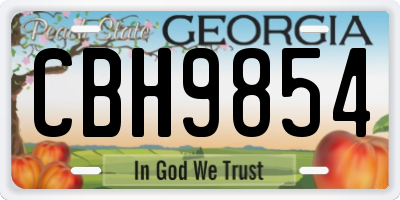 GA license plate CBH9854