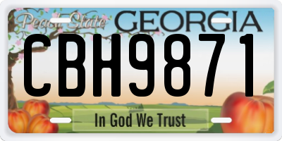 GA license plate CBH9871