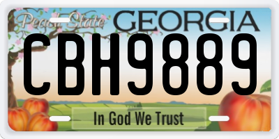 GA license plate CBH9889