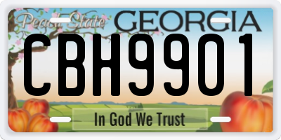 GA license plate CBH9901