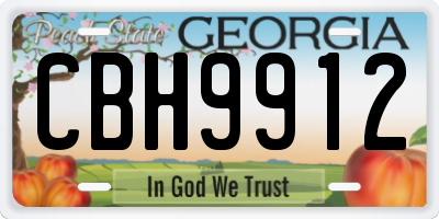 GA license plate CBH9912