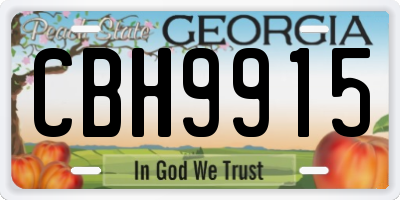 GA license plate CBH9915