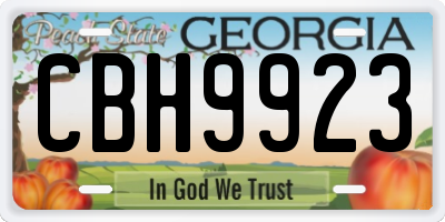 GA license plate CBH9923