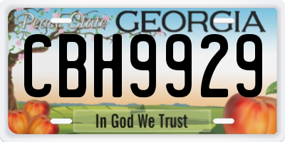 GA license plate CBH9929