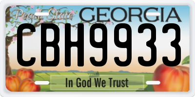 GA license plate CBH9933
