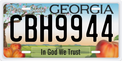 GA license plate CBH9944