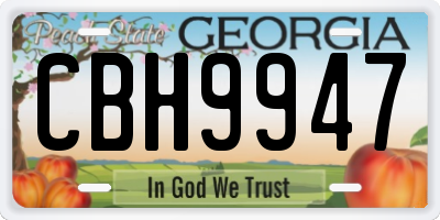 GA license plate CBH9947