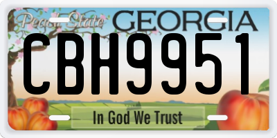 GA license plate CBH9951