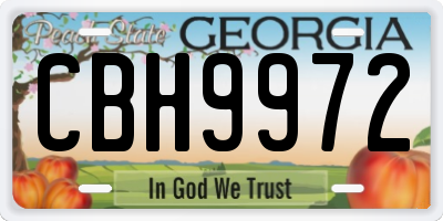 GA license plate CBH9972