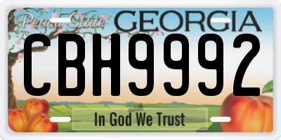 GA license plate CBH9992