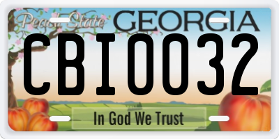 GA license plate CBI0032