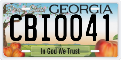 GA license plate CBI0041