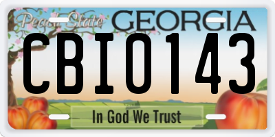 GA license plate CBI0143