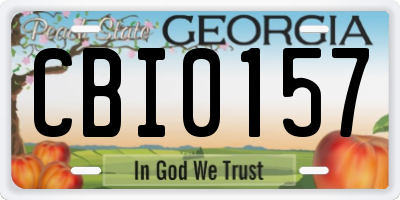 GA license plate CBI0157
