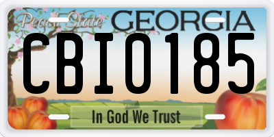 GA license plate CBI0185