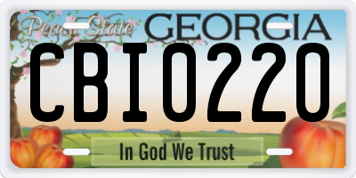 GA license plate CBI0220