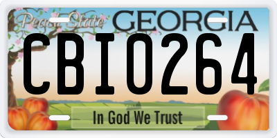 GA license plate CBI0264