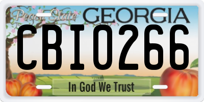 GA license plate CBI0266