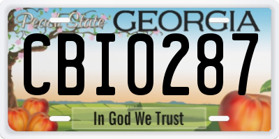GA license plate CBI0287