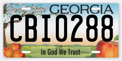 GA license plate CBI0288