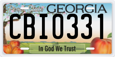 GA license plate CBI0331