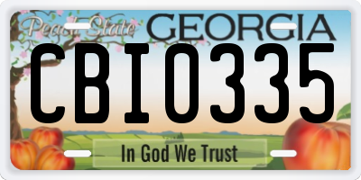 GA license plate CBI0335