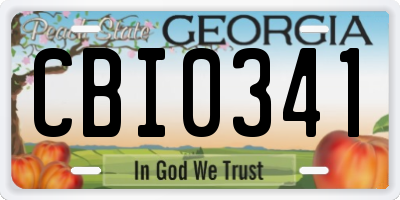 GA license plate CBI0341
