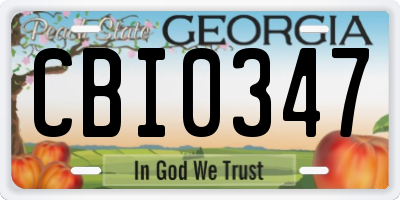GA license plate CBI0347