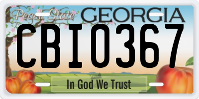GA license plate CBI0367
