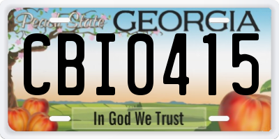 GA license plate CBI0415