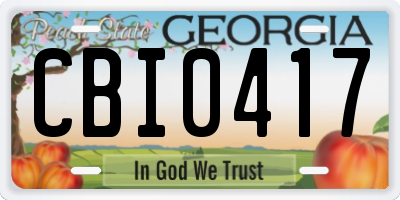 GA license plate CBI0417