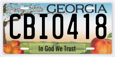 GA license plate CBI0418