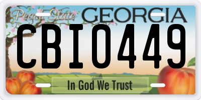 GA license plate CBI0449