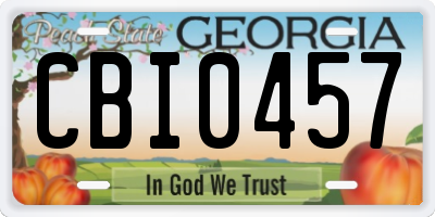 GA license plate CBI0457