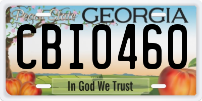 GA license plate CBI0460