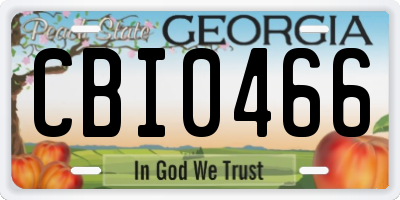 GA license plate CBI0466