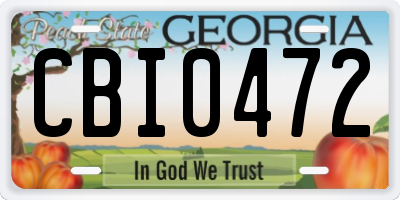 GA license plate CBI0472