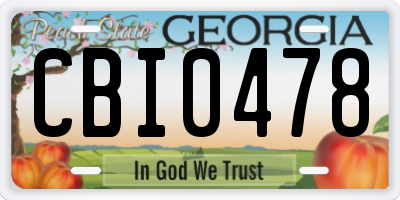 GA license plate CBI0478