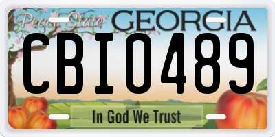 GA license plate CBI0489