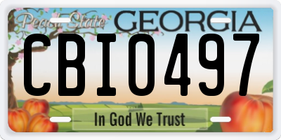 GA license plate CBI0497