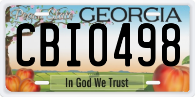 GA license plate CBI0498