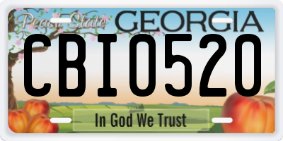 GA license plate CBI0520