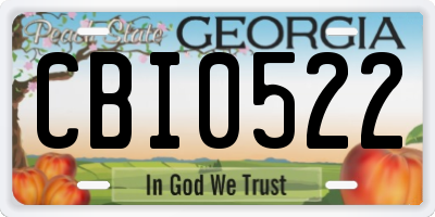 GA license plate CBI0522