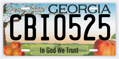 GA license plate CBI0525